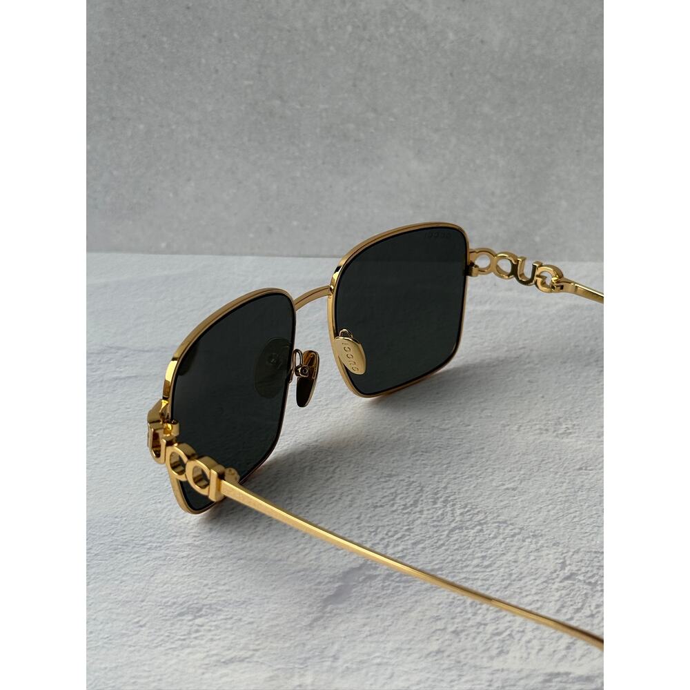 NEW Gucci GG1937S Gold Square Grey Lens Sunglasses $710 - Picture 10 of 10